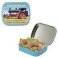 Small Light Blue Mint Tin Filled with Conversation Hearts
